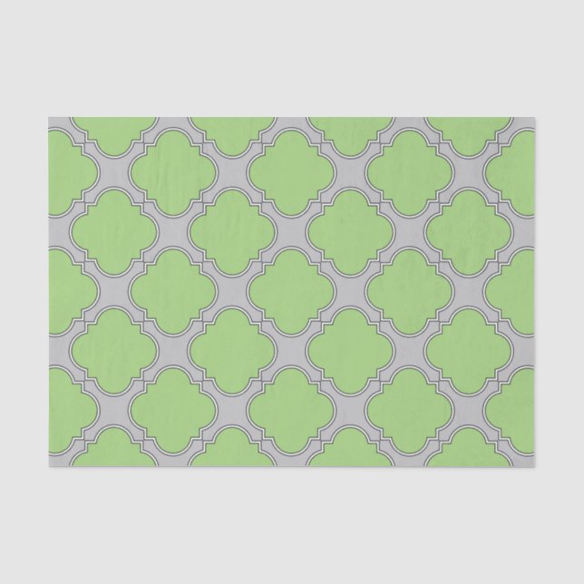 Green Quatrefoil Seidenpapier (Vorderseite)