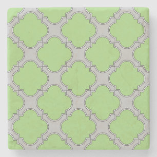 Green Quatrefoil Steinuntersetzer
