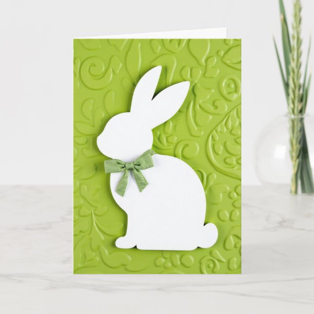 Green Rabbit Spring Time Card Karte (Vorderseite)