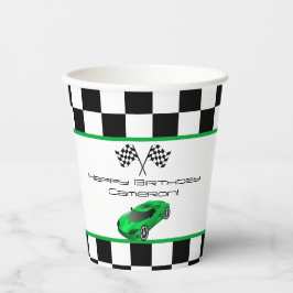 Green Race Car | KINDERGEBURTSTAG PARTY Pappbecher
