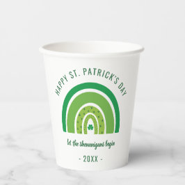 Green Rainbow Irish Kleeblatt Happy St Patricks Da Pappbecher