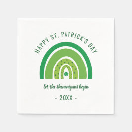 Green Rainbow Irish Kleeblatt Happy St Patricks Da Serviette