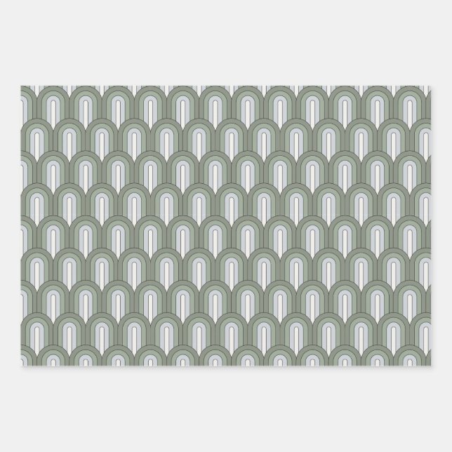 Green Rainbows Wrapping Sheets Geschenkpapier Set (Vorderseite)