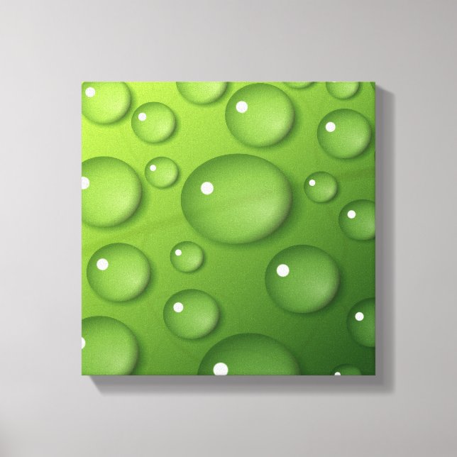 Green Raindrop Muster Leinwanddruck (Vorderseite)