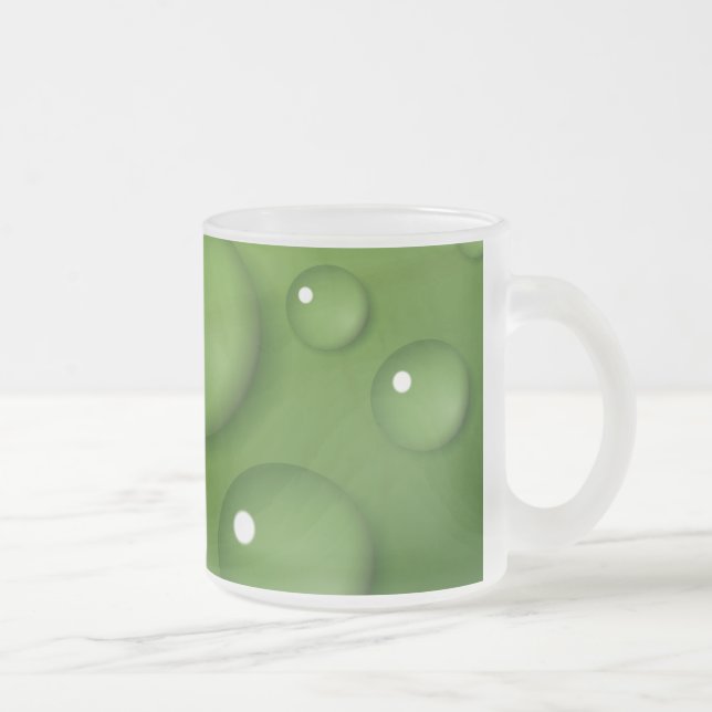 Green Raindrop Muster Mattglastasse (Rechts)