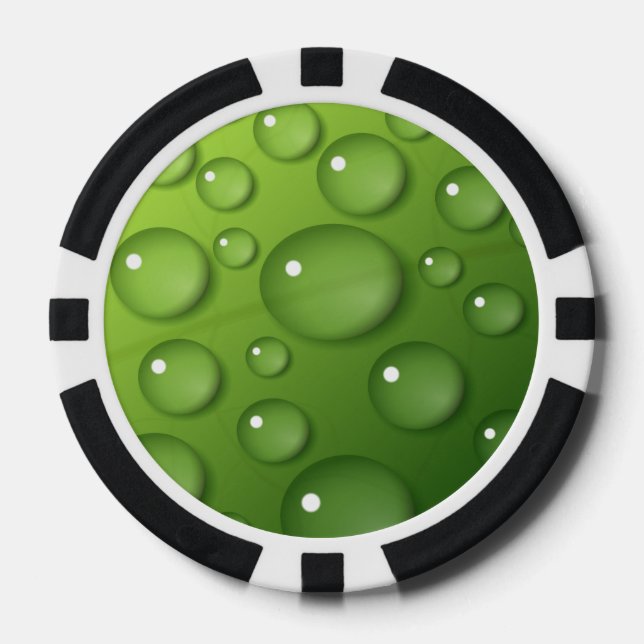Green Raindrop Muster Pokerchips (Vorderseite)