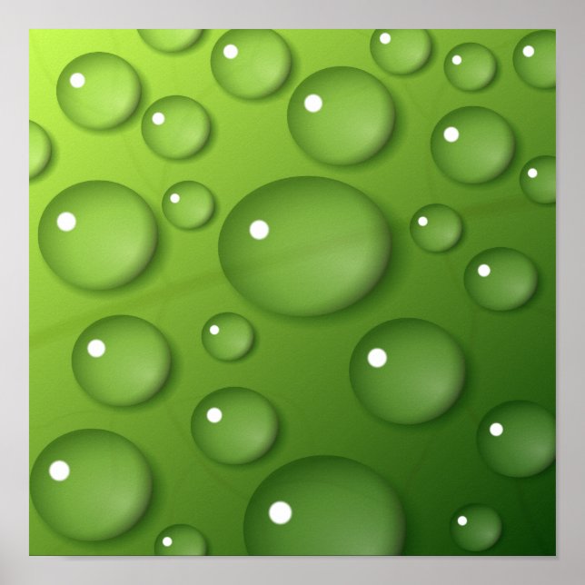 Green Raindrop Muster Poster (Vorne)