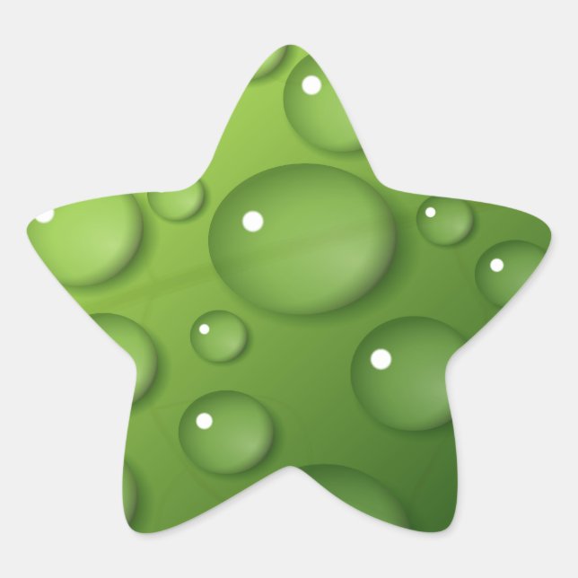 Green Raindrop Muster Stern-Aufkleber (Vorderseite)