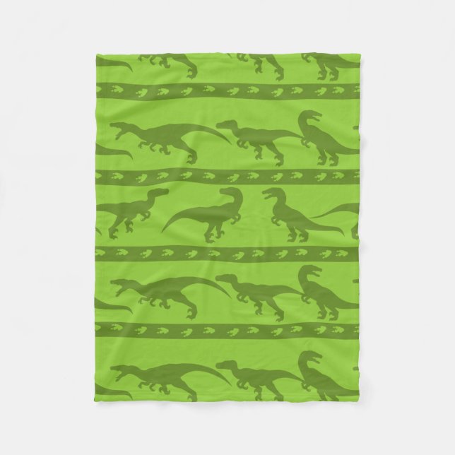 Green Raptor Muster Fleecedecke (Vorderseite)