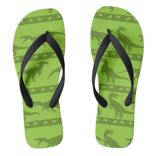 Green Raptor Muster Flip Flops