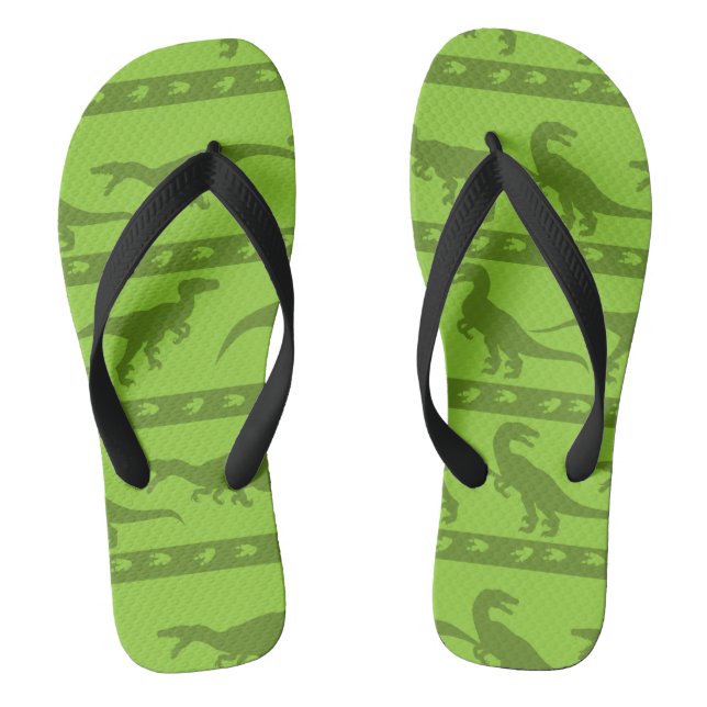 Green Raptor Muster Flip Flops (Fußbett)