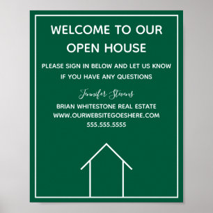 Green Real Anwesen Company Custom Open House Poster