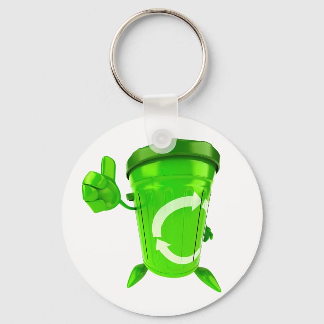 Green Recycelnd Bin-Schlüsselanhänger Schlüsselanhänger (Vorderseite)