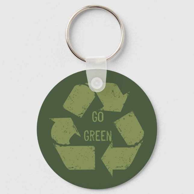 Green Recycle Logo Schlüsselanhänger (Vorderseite)