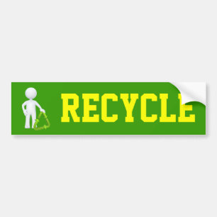Green Recycle Symbol & Man Autoaufkleber