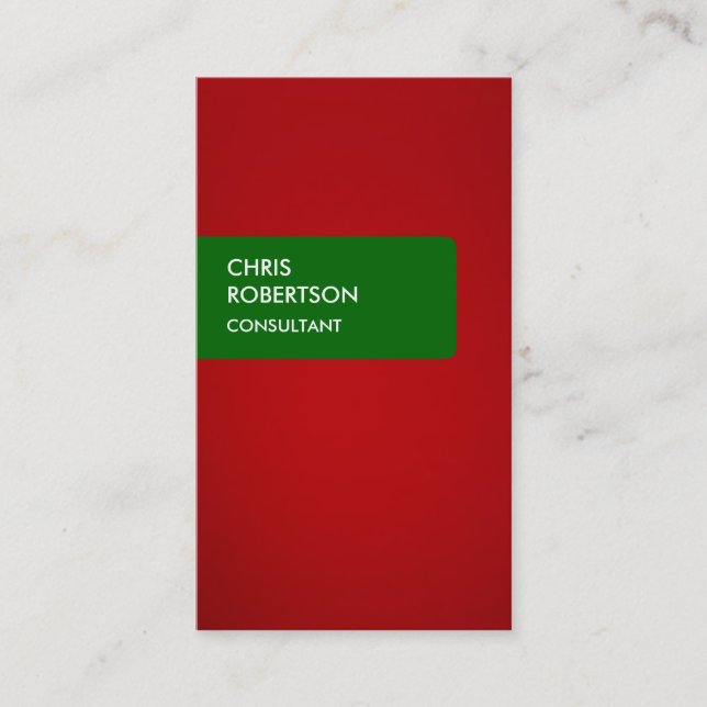 Green Red Attractive Business Card Visitenkarte (Vorderseite)
