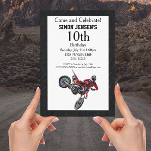 Green Red Bike Sports Boy Invitations Anniversaire