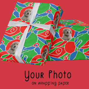 Green Red Blue Christmas Hund Liebhaber Haustiere Geschenkpapier