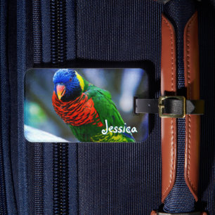 Green Red Blue Lorikeet Bird Individuelle Name Scr Gepäckanhänger