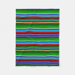 Green Red Blue Mexican Sarape Fleecedecke