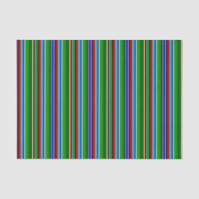 Green Red Blue Mexican Sarape Seidenpapier (Vorderseite)