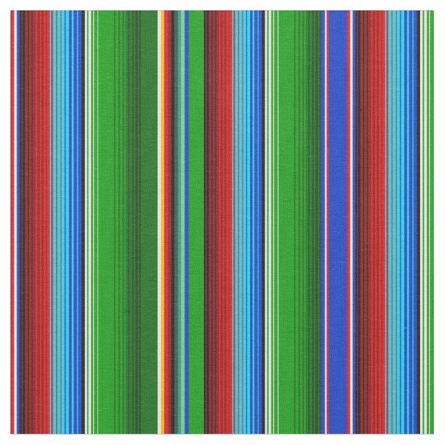 Green Red Blue Mexican Sarape Stoff (Nahaufnahme)