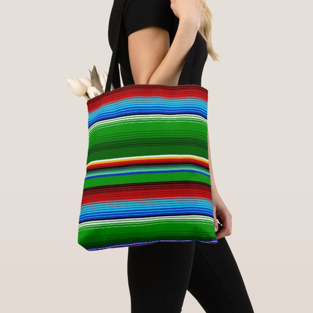 Green Red Blue Mexican Sarape Tasche (Von Nahem)