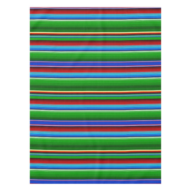 Green Red Blue Mexican Sarape Tischdecke (Vorderseite)