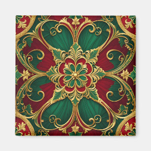 Green Red Christmas Holiday Magnet