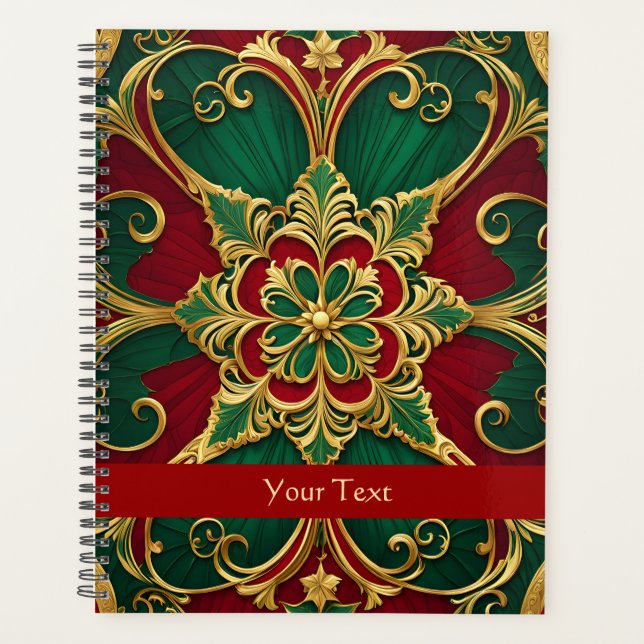 Green Red Christmas Holiday Planer (Vorderseite)