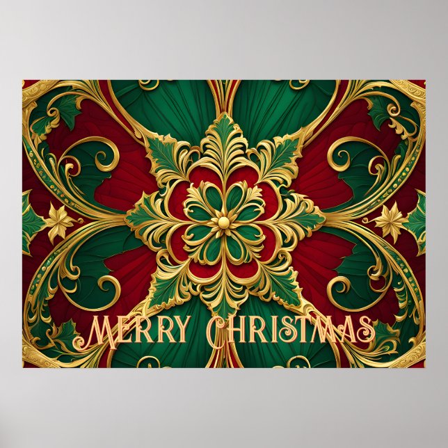 Green Red Christmas Holiday Poster (Vorne)