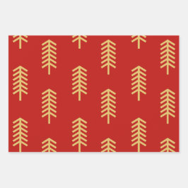 Green Red Christmas Tree Perfektes Weihnachtsgesch Geschenkpapier Set