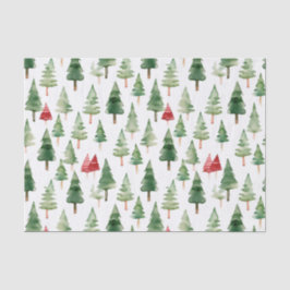 Green Red Christmas Trees Seidenpapier