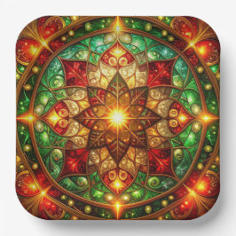 Green Red Decorative Christmas Holiday Paper Plate Pappteller