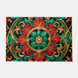 Green Red Decorative Holiday Doormat Fußmatte