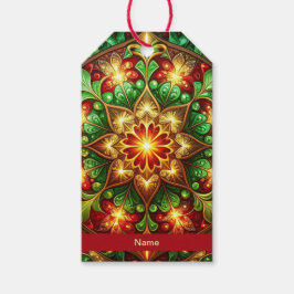Green Red Decorative Holiday Gift Tag Geschenkanhänger