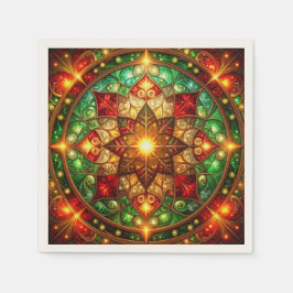 Green Red Decorative Holiday Napkin Serviette