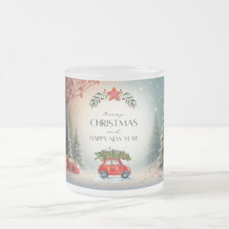Green&red festive Christmas mug2025 Mattglastasse
