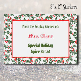 Green Red Holly From the Holiday Kitchen Baking Lebensmitteletikett