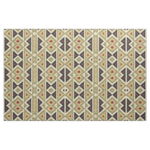 Green Red Ivory Ochre Ethnic Look Stoff
