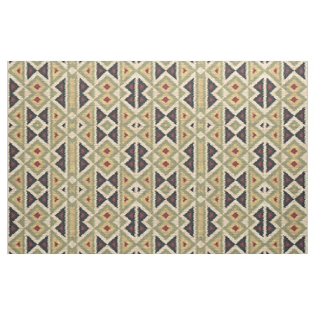 Green Red Ivory Ochre Ethnic Look Stoff (Fat Quarter (45,7 x 55,9 cm))