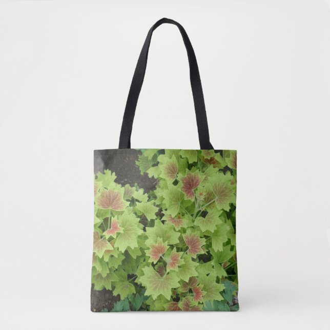 Green Red Leafs Tote Bag Tasche (Vorderseite)