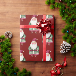 Green Red MerChristmas Santa Geschenkpapier