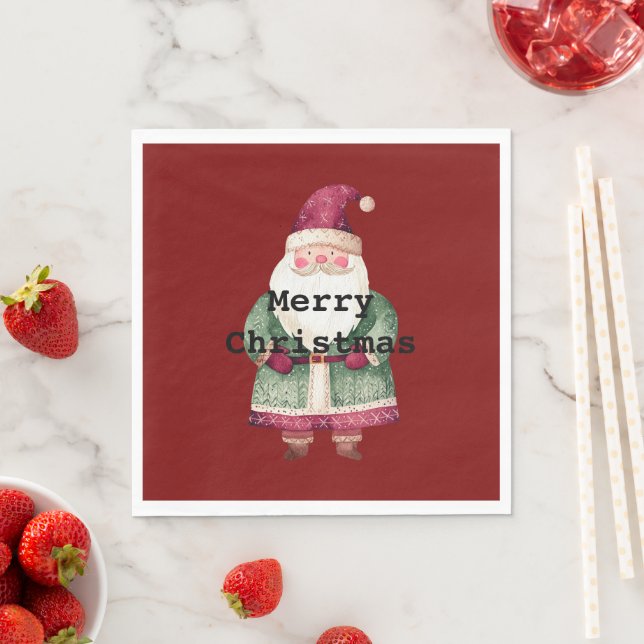 Green Red MerChristmas Santa Serviette (Beispiel)