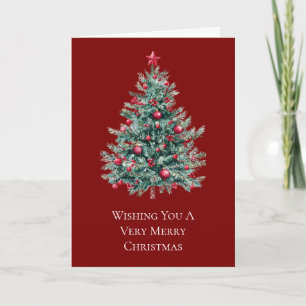 Green Red Merry Christmas Tree Karte