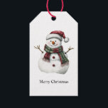 Green Red Merry Christmas Trees Snowman Geschenkanhänger<br><div class="desc">Rot grün Weihnachtsbaumen Schneemann</div>