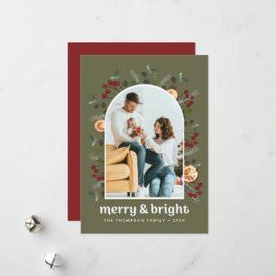 Green Red Mod Arch Frame Family Foto Weihnachten