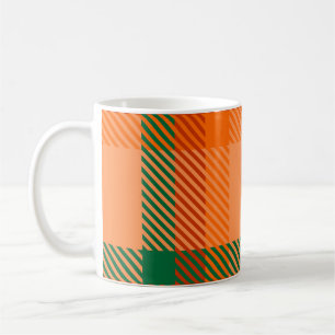 Green, Red, Orange und Beige Tartan Kariert schott Kaffeetasse