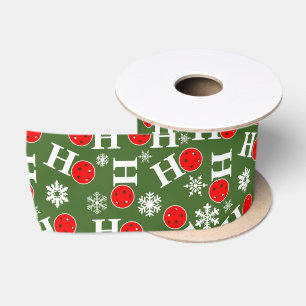 Green Red Pickleball Weihnachten Ho Ho Ho Ho Snowf Satinband