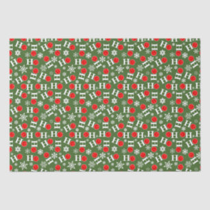 Green Red Pickleball Weihnachten Ho Ho Ho Ho Snowf Seidenpapier